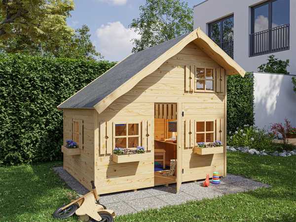 Spielhaus Tom 15 mm naturbelassen