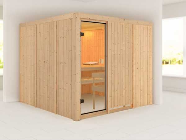 Sauna Arvika mit bronzierter Glastür