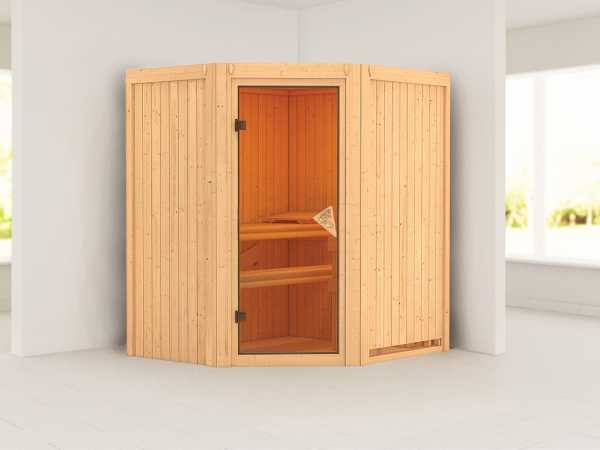Systemsauna Taurin bronzierte Ganzglastür