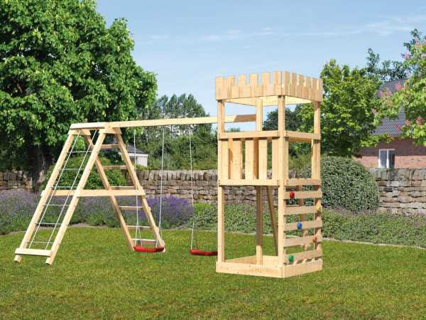 Spielturm Ritterburg Löwenherz SET naturbelassen