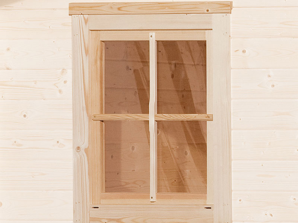 Einzelfenster für 45 mm, naturbelassen GartenhausFenster