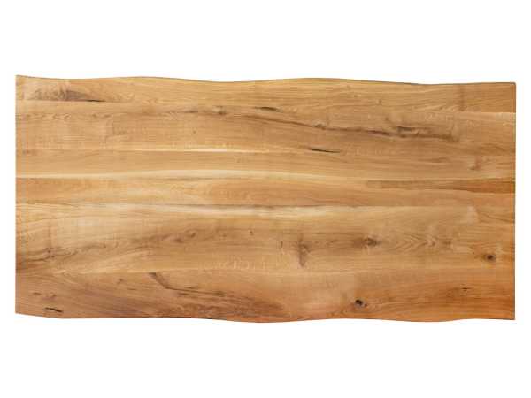 Tischplatte mit Waldkante aus Eiche
