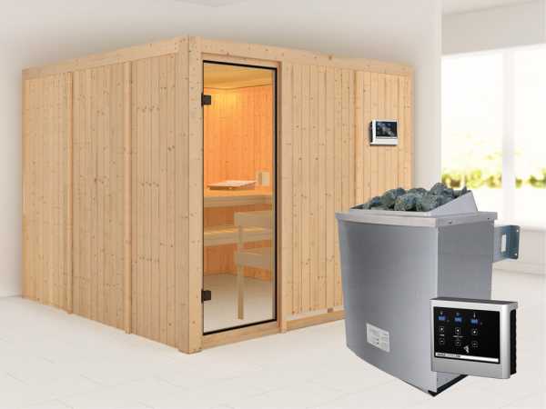 Sauna Systemsauna SPARSET Celine 8 inkl. 9 kW Ofen mit ext. Steuerung