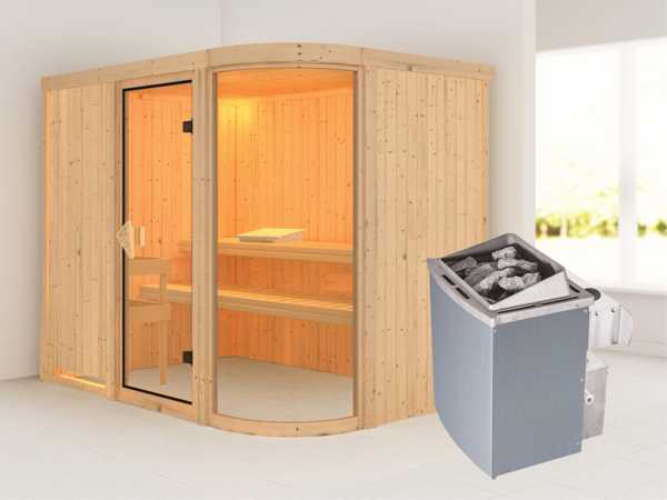 Sauna Systemsauna Parima 4 inkl. 9 kW Saunaofen integr. Steuerung
