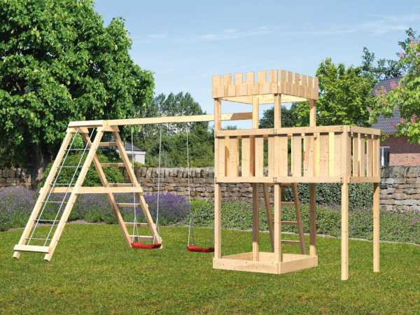 Spielturm Ritterburg Löwenherz SET naturbelassen