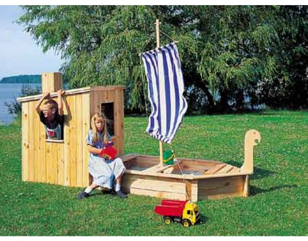 Sandkasten Set "Störtebeker" mit Segel und Kajüte