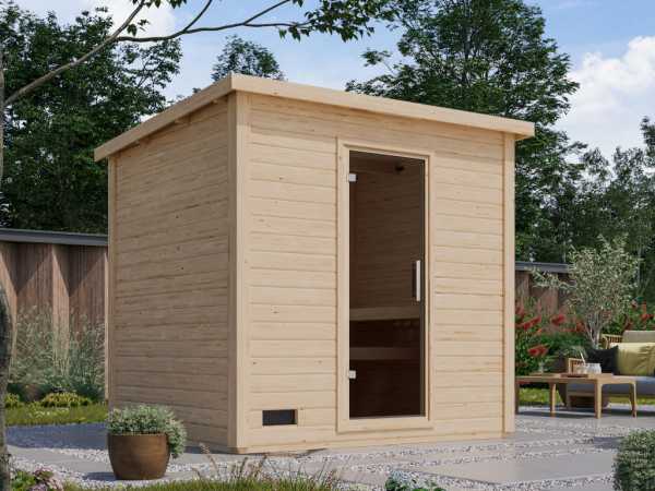 Gartensauna Lene 3 naturbelassen SPARSET 9kW BiOfen und ext. Strg