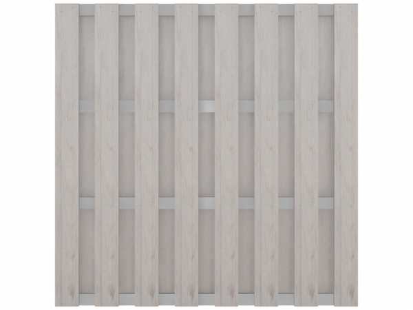 WPC Sichtschutzzaun Solid Bi-Color Weiß mit Alu-Querriegeln