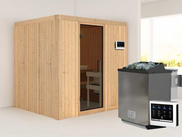 Sauna Systemsauna Sodin, inkl. 9 kW Bio-Ofen mit externer Steuerung