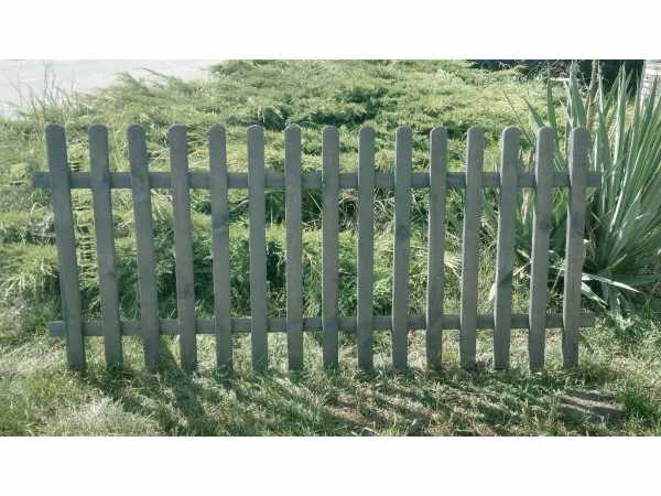 Vorgartenzaun "Friesland" Kiefer schiefergrau lasiert