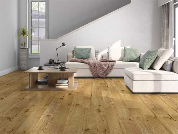 Parkett Eiche Natur Landhausdiele Gebürstet