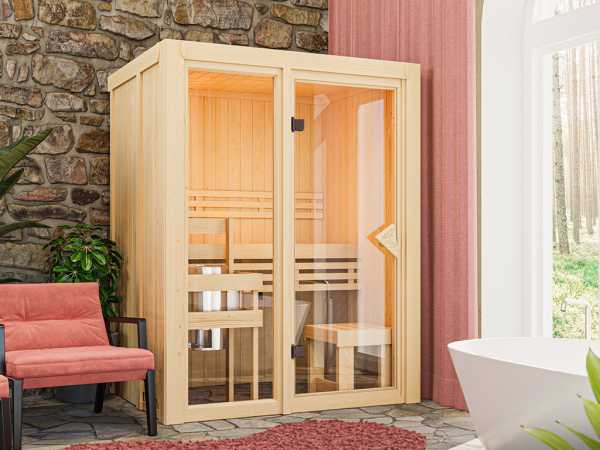 Sauna Elementsauna SPARSET Paradiso 1 inkl. 3,6 kW Saunaofen mit int. Steuerung